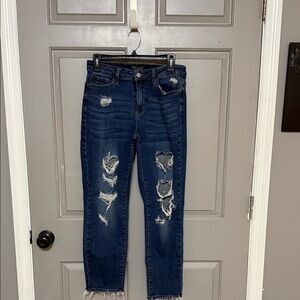 Judy Blue Dark Blue Distressed Skinny Jeans